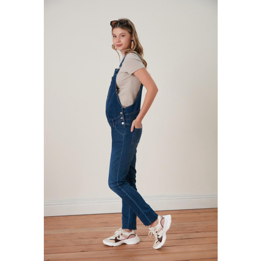 538-Pipe Leg Comfortable Cut Flexible Maternity Jeans Bahçıvan-Jumpsuit