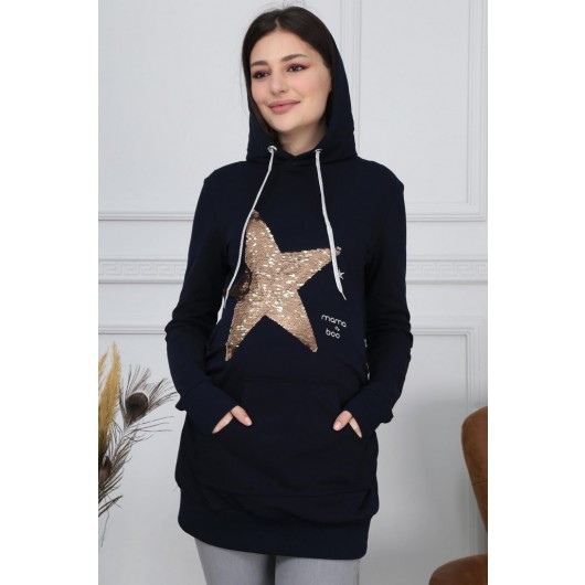 8601-Light Star Pregnant Sweatshirt