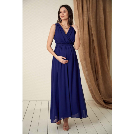 O7052-Baby Shower Maternity Chiffon Evening Dress