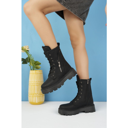 Women's Zipper Postal Boots