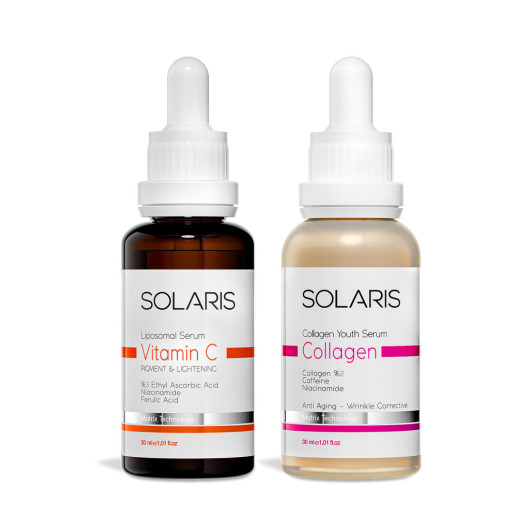 Vitamin C Skin Care Serum 30Ml + Collagen Skin Care Serum 30Ml Solaris