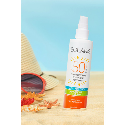 Solaris Sunscreen Moisturizing Body Spray Spf 50+ (200Ml) X 2Pcs