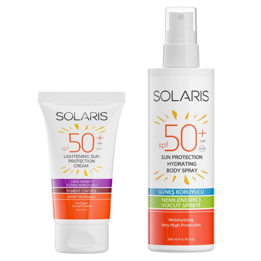 Solaris Sunscreen Anti-Blemish Spf 50+ (50 Ml) And Sunscreen Cream Spray Spf 50+ High Protection (200 Ml)