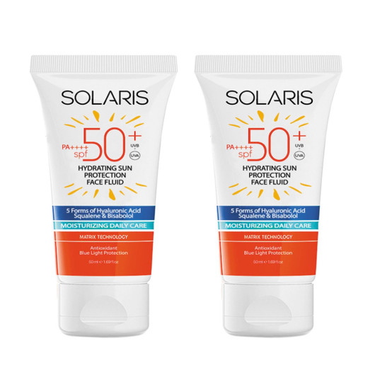 Solaris Moisturizing Fluid Sunscreen For All Skin Types Spf 50+ (50 Ml) X 2 Pcs