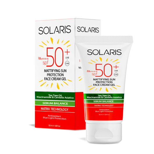 Solaris Matte Finish Gel Sunscreen For Oily Skin Types Spf 50+ (50 Ml)