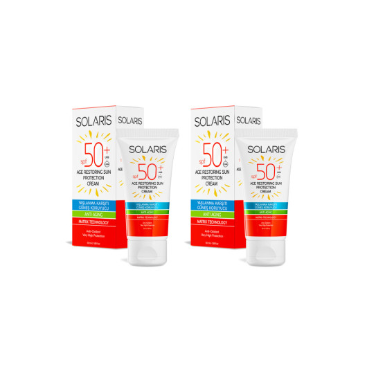 Solaris Anti-Aging Sunscreen Cream 50Ml X 2Pcs