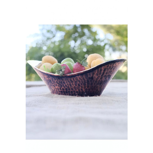 Hand-Hammered And Oxidized Copper Fruit Plate