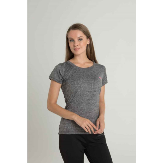 Women's Gray Crew Neck Sport T-Shirt