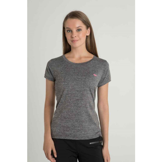 Women's Gray Crew Neck Sport T-Shirt