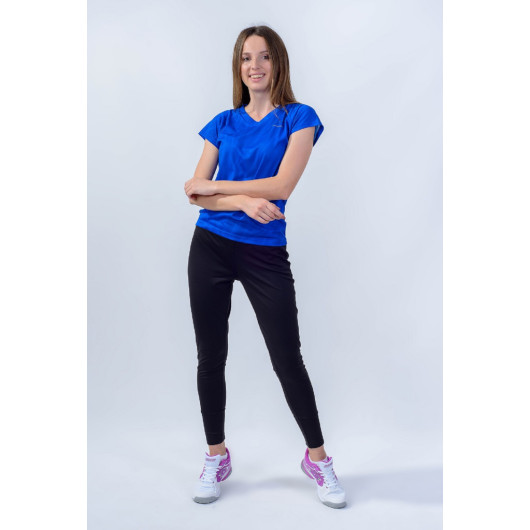 Women's Blue V-Neck Sport T-Shirt