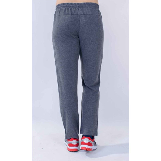 Gray Mesh Fabric Men's Sweatpants - Anthracite 2033-03