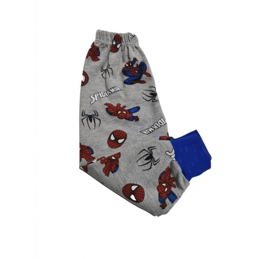 Boy's Anthracite Blue Spider Man Patterned Sweatpants