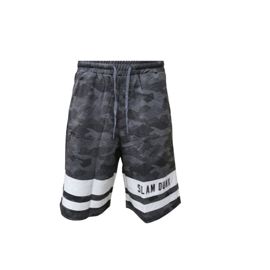 Men's Gray Camouflage Printed Shorts