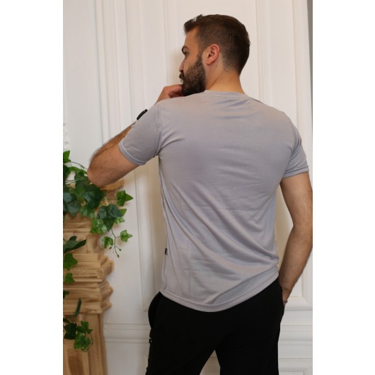Men's Gray Short Sleeve T-Shirt