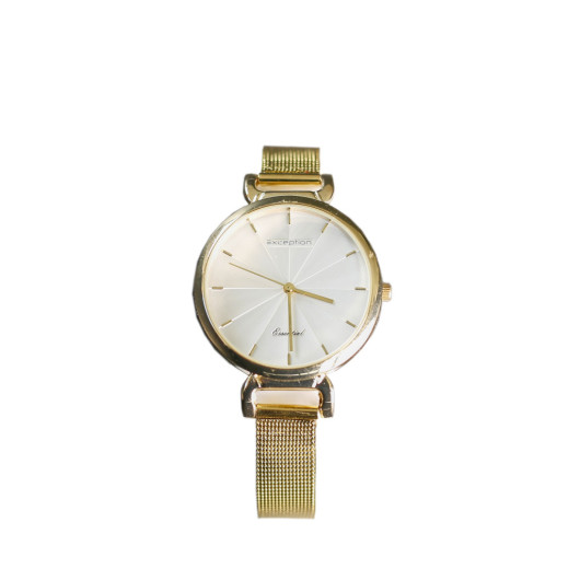 Women's Gold Wristwatch With Metal Band