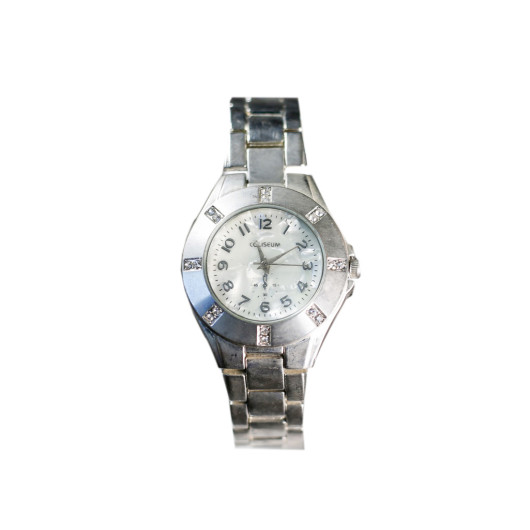 Women's Silver Wristwatch With Metal Band