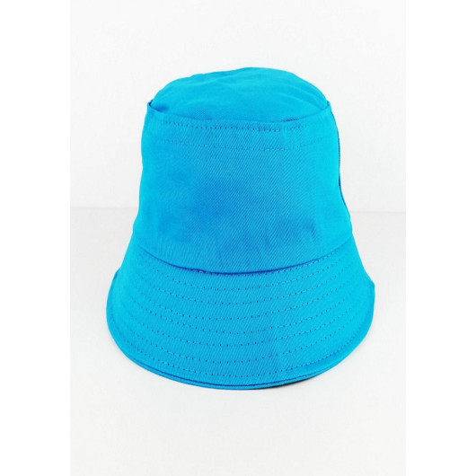 قبعة (طاقية) دلو نسائية لون ازرق