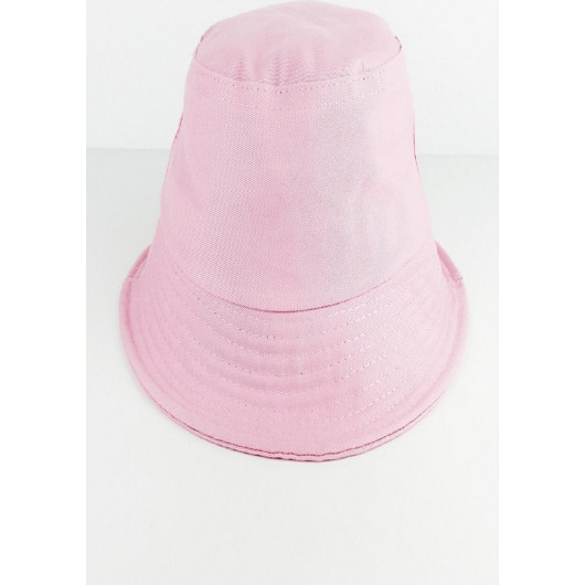 قبعة (طاقية) دلو نسائية لون بودرة