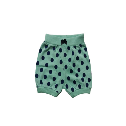 Baby Girl Mint Green Patterned Shorts