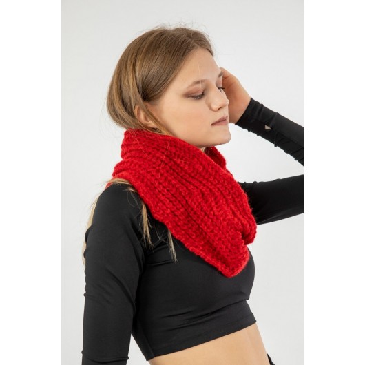 Women's Red Knitted Neck Collar By2022-04