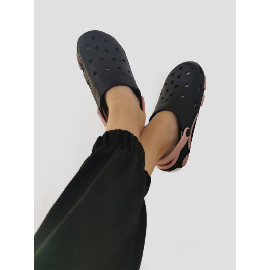 Women's Black Powder Sandals Slippers