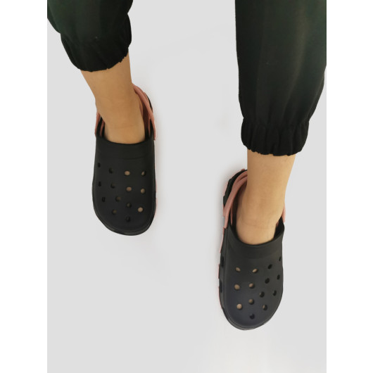 Women's Black Powder Sandals Slippers