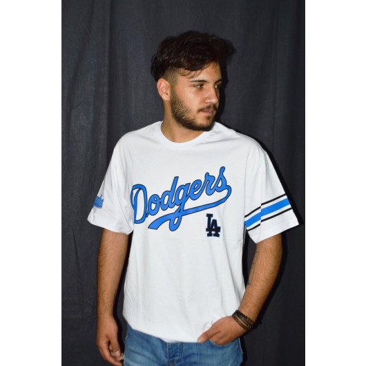 Cotton White Los Angeles Dodgers Printed Unisex T-Shirt