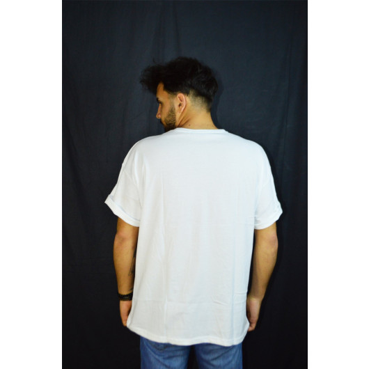 Unisex White Solid Color Oversize T-Shirt