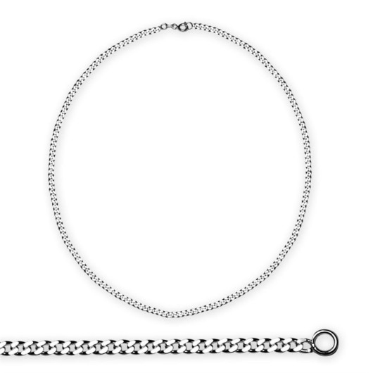 925 Sterling Silver 50 Cm  Silver Men's Chain Necklace
