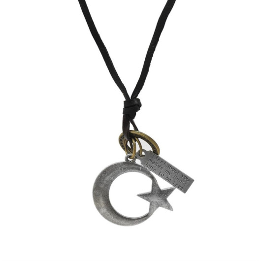 Ayyıldız Design Adjustable Rope Chain Brass Men's Necklace