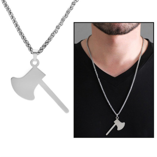 Ax Design Silver Color Steel Men's Necklace