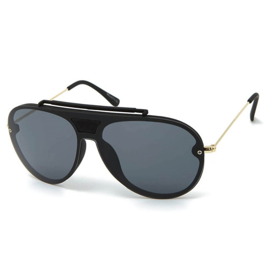 Black Frame Modern Line Men's Sunglasses