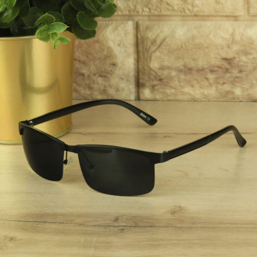 نظارة شمسية مستقطبة بإطار أسود للرجال