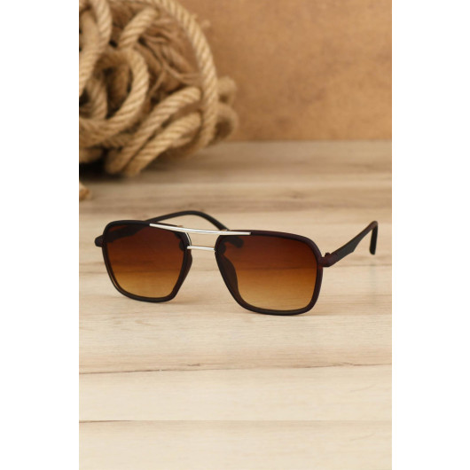 نظارة شمسية بإطار لون بني للرجال