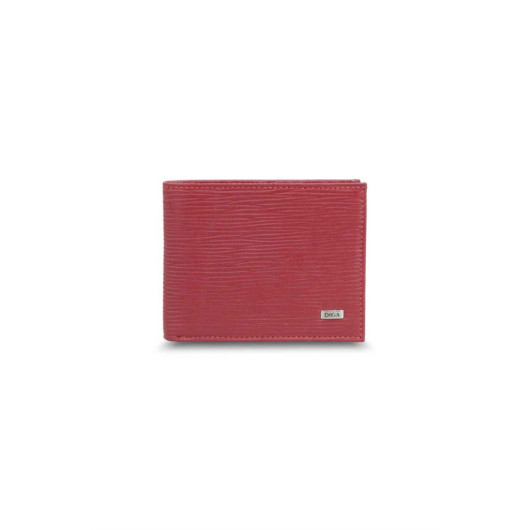 محفظة رجالية من الجلد موديل كلاسيكي بلون احمر من Diga