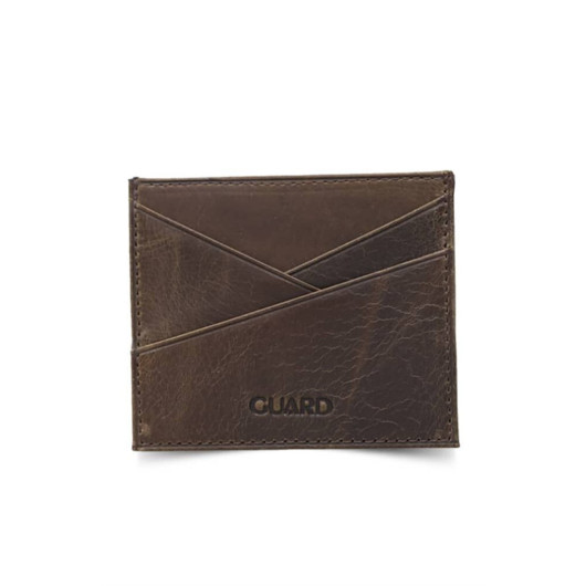 Guard Antique Brown Leather Card Holder