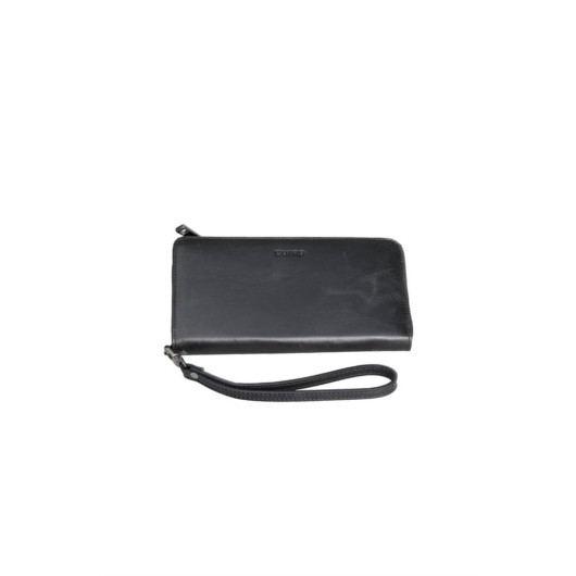 Antique Black Multifunctional Genuine Leather Wallet And Clutch Bag