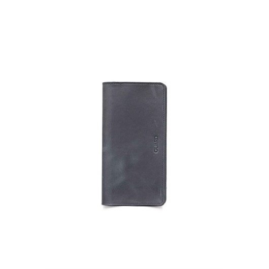 Antique Black Leather Men/Women Portfolio Wallet With Phone Entry