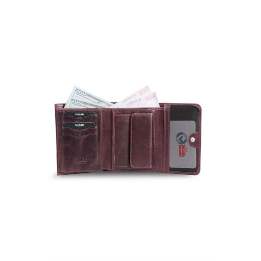 Guard Crazy Claret Red Women's Wallet With Coin Compartment