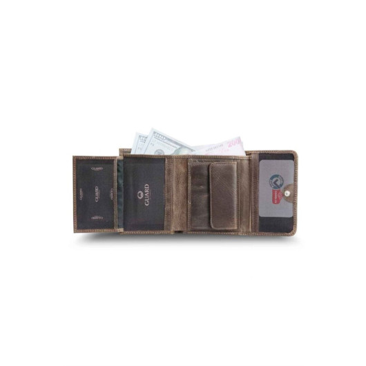 Guard Crazy Brown Women's Wallet With Coin Compartment