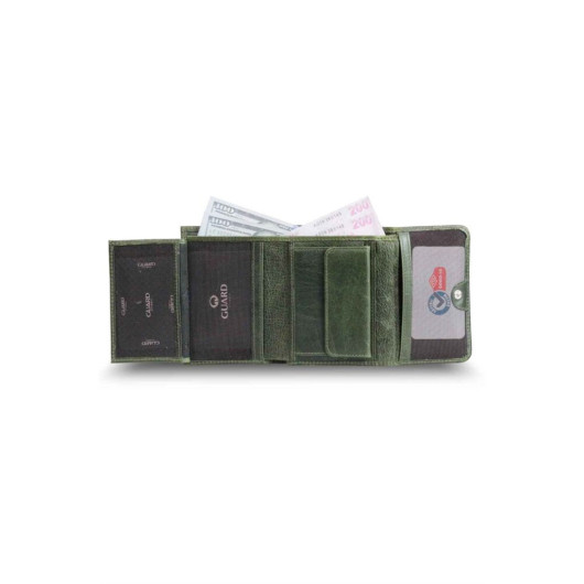 محفظة نسائية مع قسم للنقود المعدنية بلون اخضر من Guard