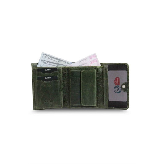Guard Crazy Green Women's Wallet With Coin Compartment