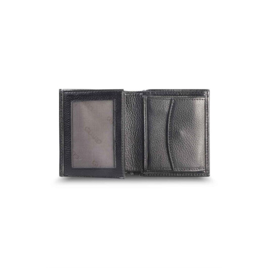 محفظة رجالية من الجلد مع قسم للنقود المعدنية بلون اسود من Guard