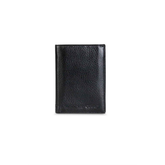 Guard Multi-Compartment Black Leather Men's Wallet