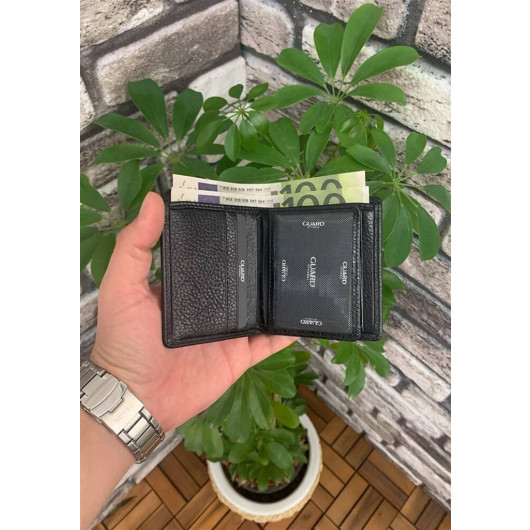 Dustin Black Leather Wallet For Men