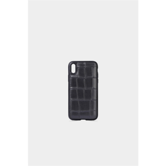 Guard Effect Printed Black Leather Iphone X / Xs Case
