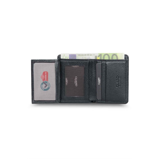 Guard Extra Slim Black Genuine Leather Men's Wallet