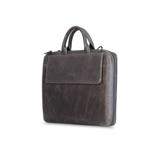 Guard Slim Antique Gray Genuine Leather Briefcase