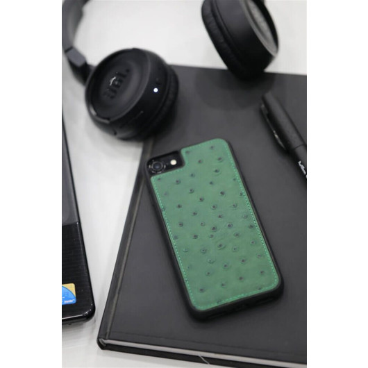 Guard Green Ostrich Pattern Leather Phone Case For Iphone 6 / 6S / 7