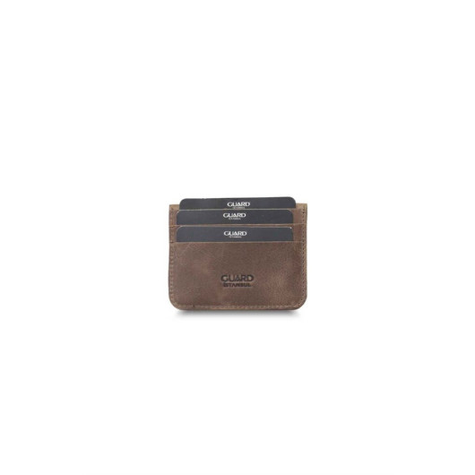 Guard Coffee Crayz Mini Leather Card Holder With Paper Money Compartment